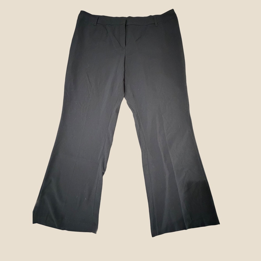 Avenue Black Dress Pants Womens 24 Average Stretch Flare Leg Trousers Office